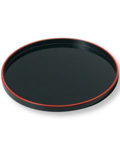 PLATEAU OBON ROND ANTIDÉRAPANT EN LAQUE ARTISANALE FUKUI NOIR 27CM