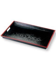 PLATEAU OBON CARRÉ NOIR EN LAQUE ARTISANALE FUKUI 45 CM