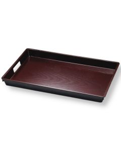 PLATEAU OBON CARRÉ ANTIDÉRAPANT EN LAQUE ARTISANALE FUKUI MARRON 45 CM