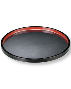 PLATEAU ROND EN LAQUE ARTISANALE FUKUI OBON JAPONAIS 24CM