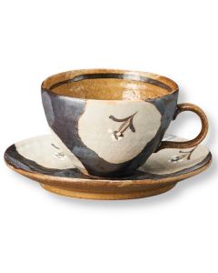 TASSE À CAFÉ ET SOUCOUPE EN CAMÉLIA BLANC MINO WARE