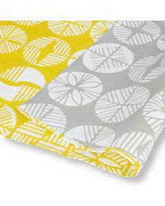 MUSUBI FUROSHIKI JAPONAIS RÉVERSIBLE ISA JAUNE ET GRIS 48 CM